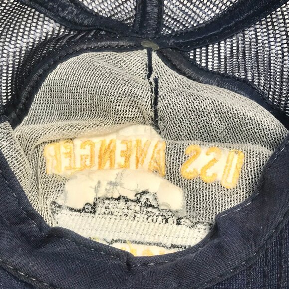 Vintage USS Avenger MCM-1 Navy Ship Snapback Hat Cap Mens Blue Large Made inUSA - Picture 8 of 14